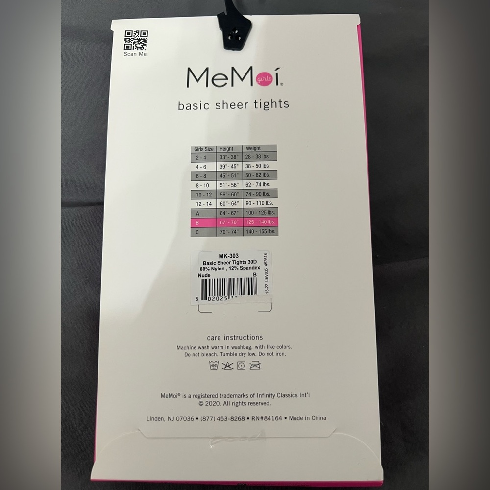 NWT Memoi girls nude stockings - Picture 2 of 2